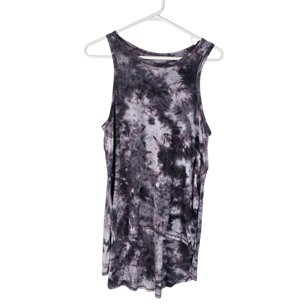 Lululemon Purple Tie Dye Long for Length Tank Open Side Hi Low S Athletic